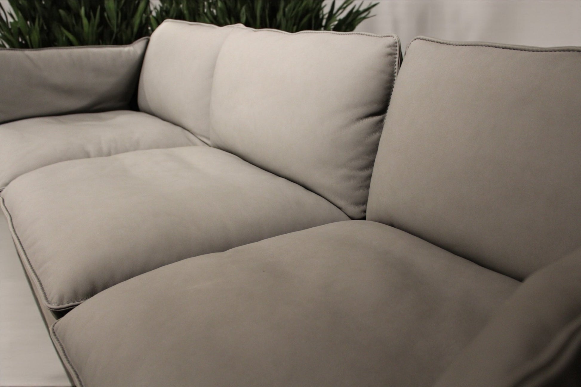 HLHF Istanbul Grey Leather Sofa Living Furniture Store Burlington Ontario Near Me 