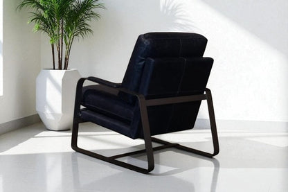 HLHF A1061 Tinny Leather Accent Chair - Navy Accent Chairs, Living Furniture Store Burlington Ontario Near Me 