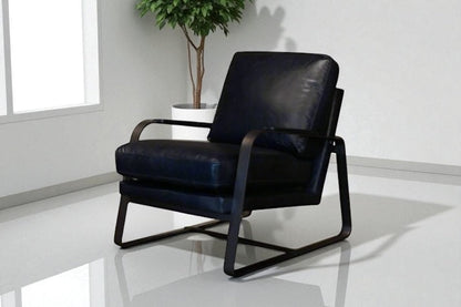 HLHF A1061 Tinny Leather Accent Chair - Navy Accent Chairs, Living Furniture Store Burlington Ontario Near Me 