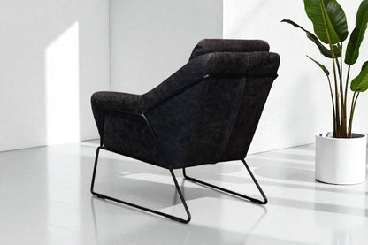 HLHF Isabella Accent Chair - Ebony Leather Accent Chairs, Living Furniture Store Burlington Ontario Near Me 
