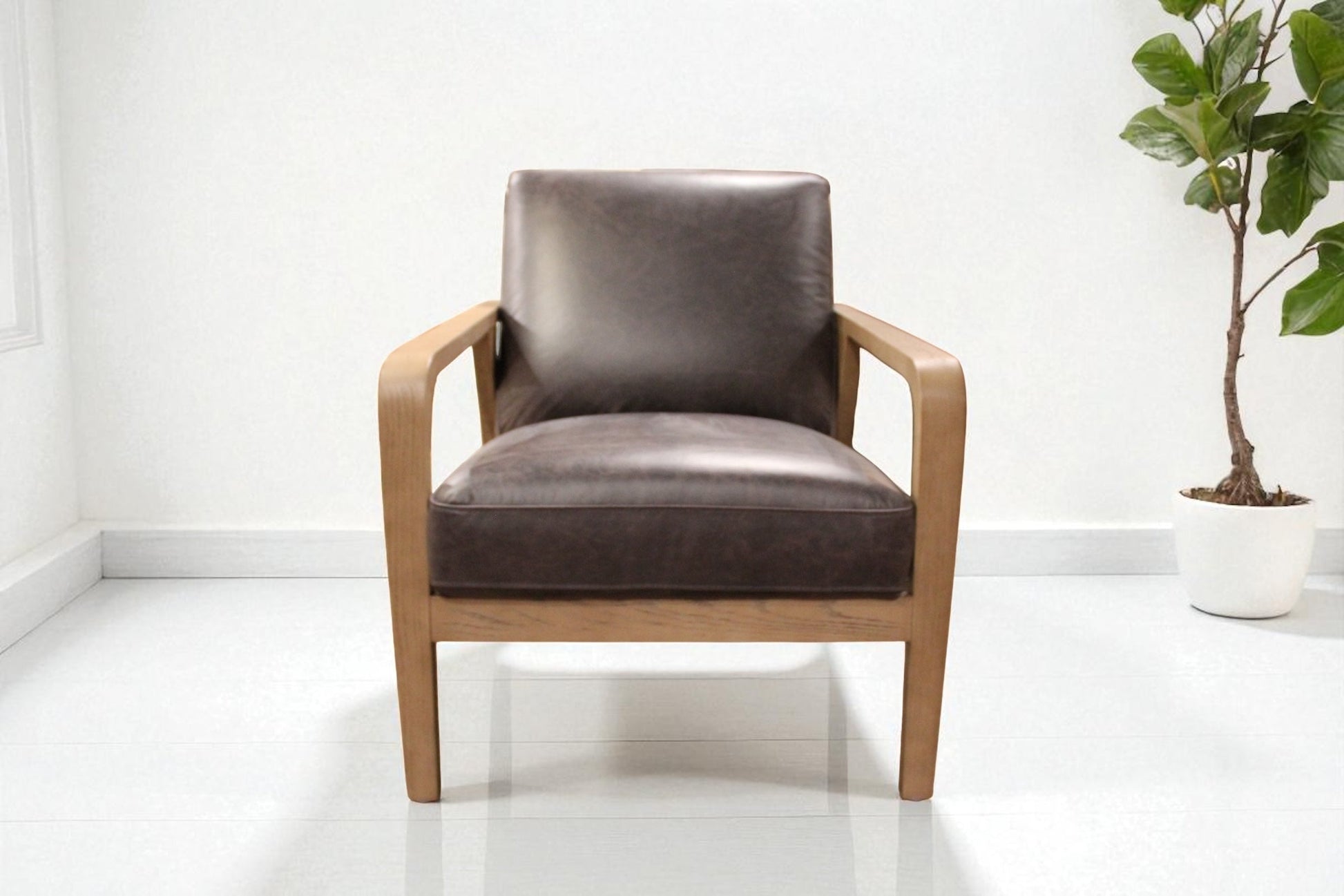 HLHF A1067 Edge Leather Accent Chair - Charcoal Accent Chairs, Living Furniture Store Burlington Ontario Near Me 