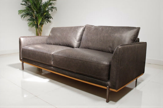 HLHF 5607 Club Leather Sofa - Charcoal Living Furniture Store Burlington Ontario Near Me 