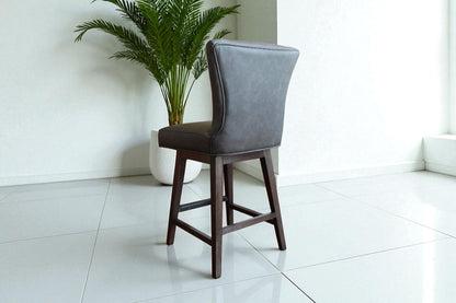 HLHF 1216 Swivel Stool - Charcoal & Brown Stools & Bars Furniture Store Burlington Ontario Near Me 