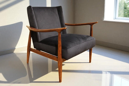 HLHF Curve Blue Velvet Accent Chair Accent Chairs Furniture Store Burlington Ontario Near Me 