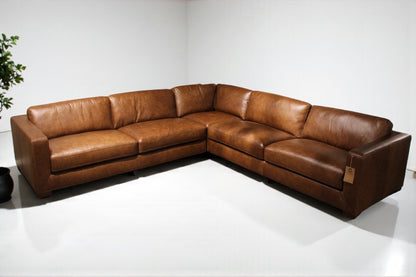 HLHF Old Saddle Leather Sectional Living, New Arrivals Furniture Store Burlington Ontario Near Me 