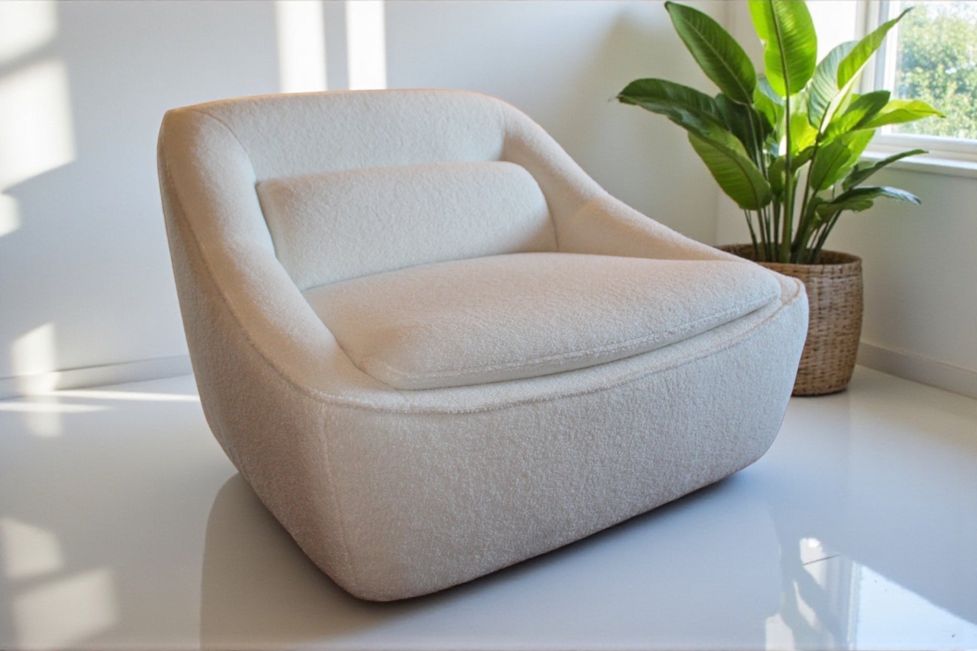 HLHF Amara Pearl Boucle Swivel Chair Accent Chairs, New Arrivals Furniture Store Burlington Ontario Near Me 