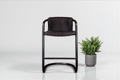 HLHF Aberdeen Stool - Ebony Leather Stools & Bars Furniture Store Burlington Ontario Near Me 