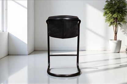 HLHF Aberdeen Stool - Ebony Leather Stools & Bars Furniture Store Burlington Ontario Near Me 