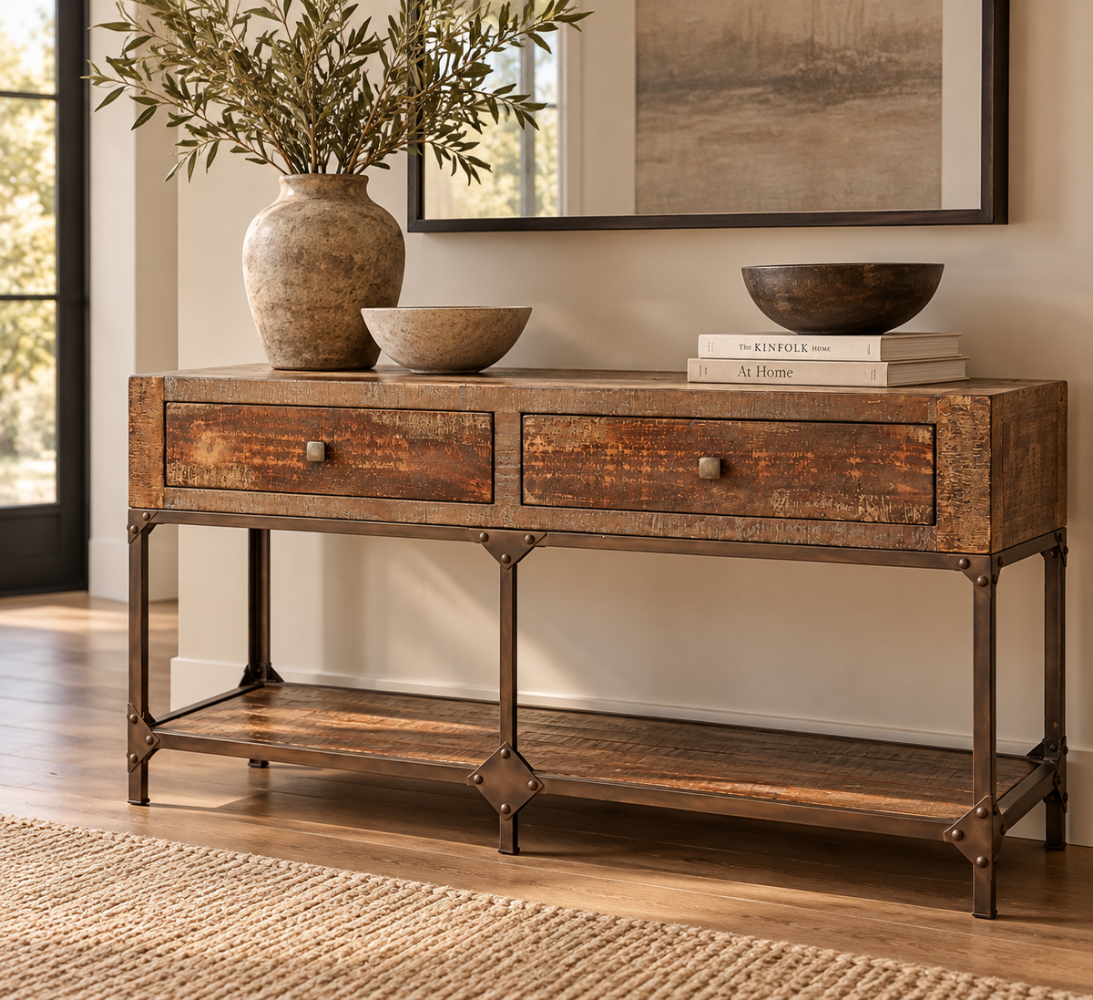 Urban Gold Sofa Table - Floor Model