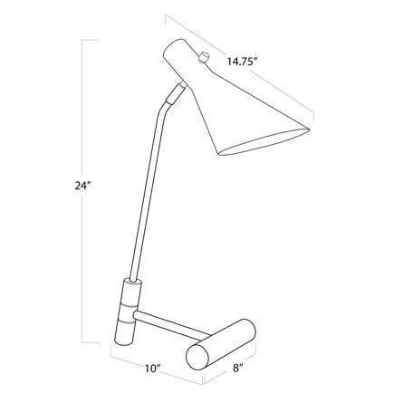 Spyder Task Lamp - White & Black