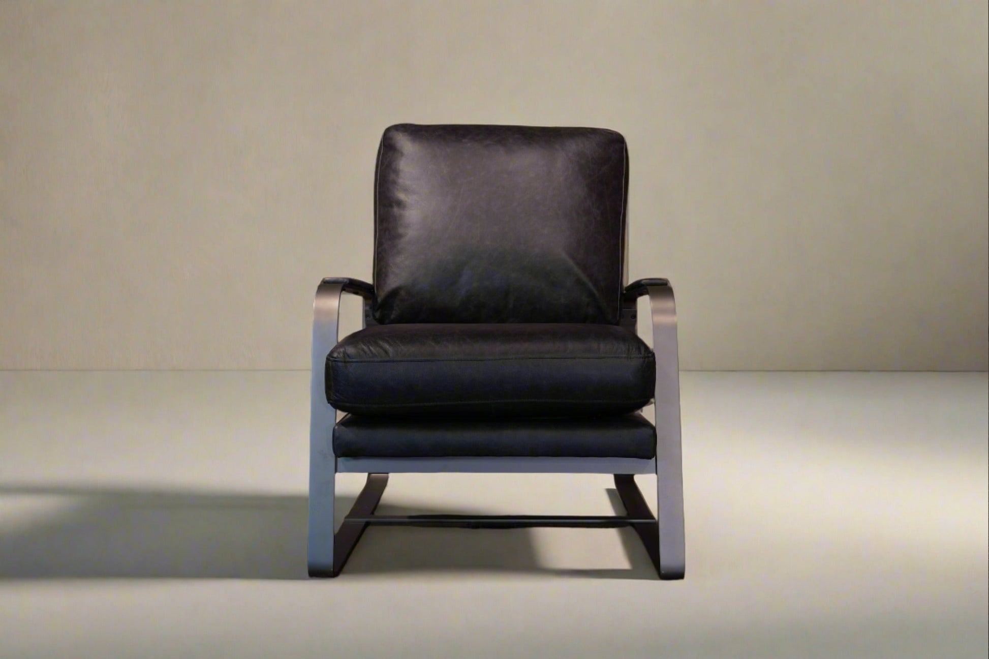 HLHF A1061-1(2A) Leather Accent Chair - Charcoal Accent Chairs, Living Furniture Store Burlington Ontario Near Me 