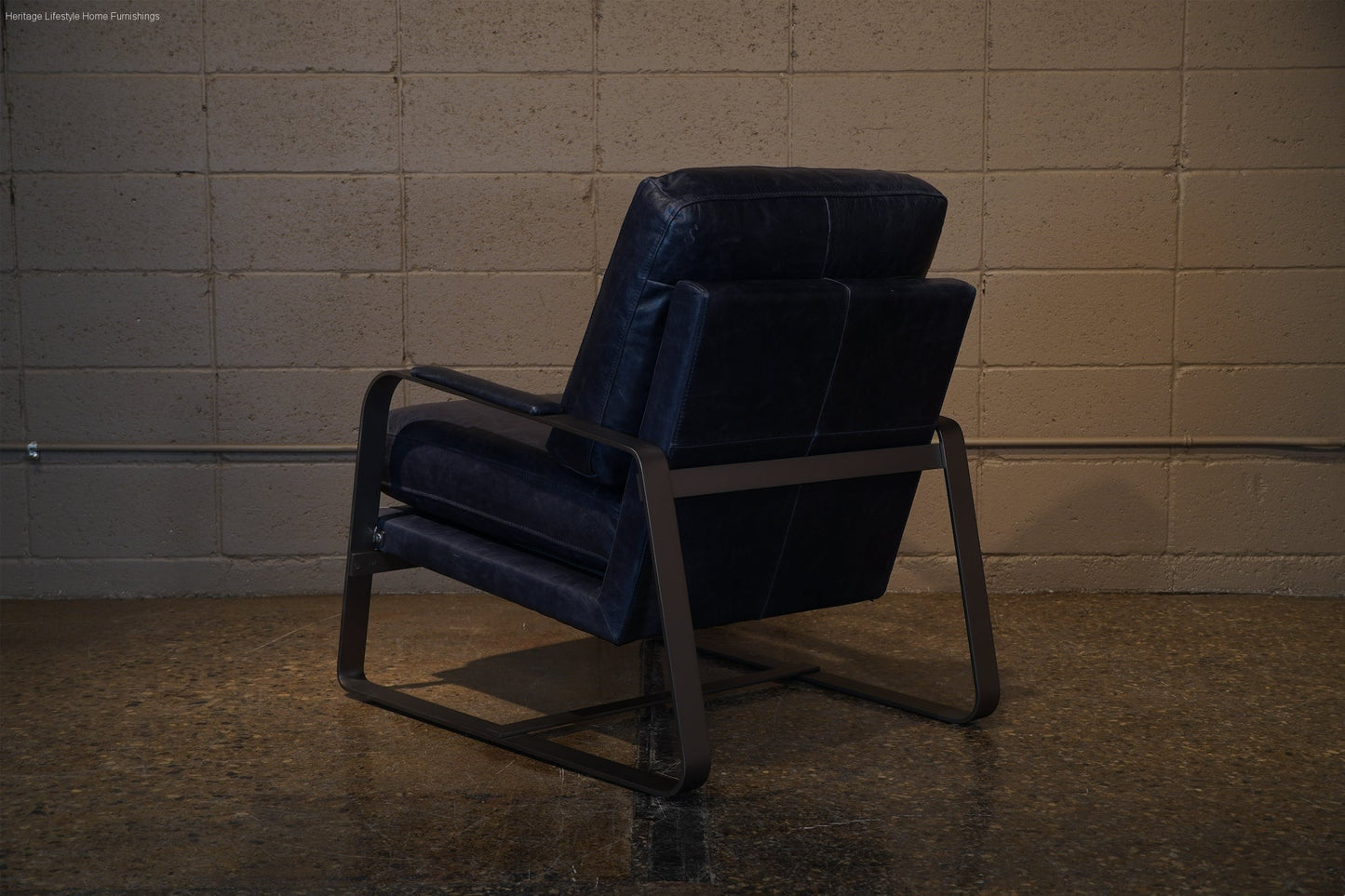 HLHF A1061-1(2A) Leather Accent Chair - Navy Accent Chairs, Living Furniture Store Burlington Ontario Near Me 