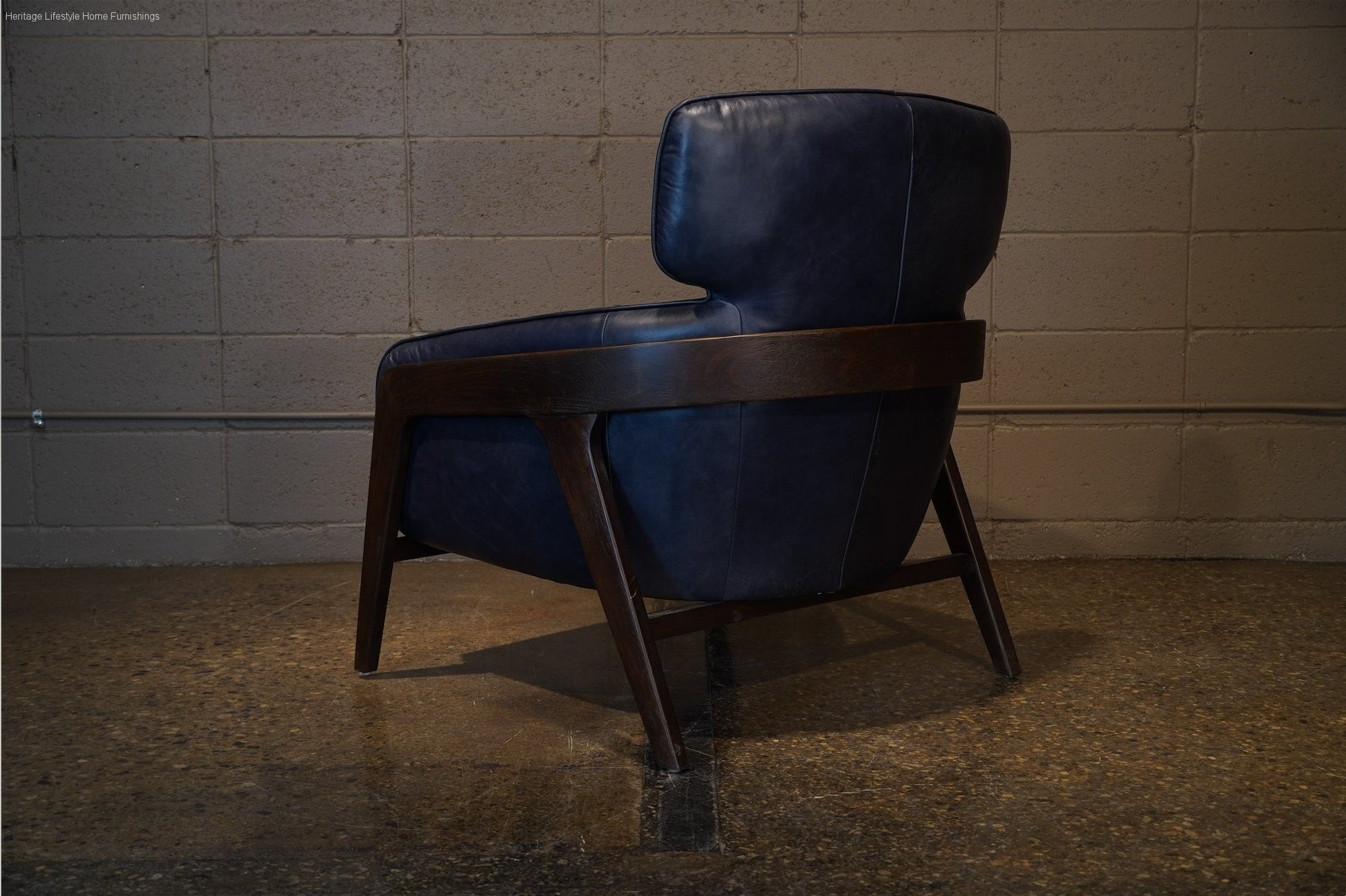 HLHF A993-1(2A) Leather Accent Chair - Navy Accent Chairs, Living Furniture Store Burlington Ontario Near Me 