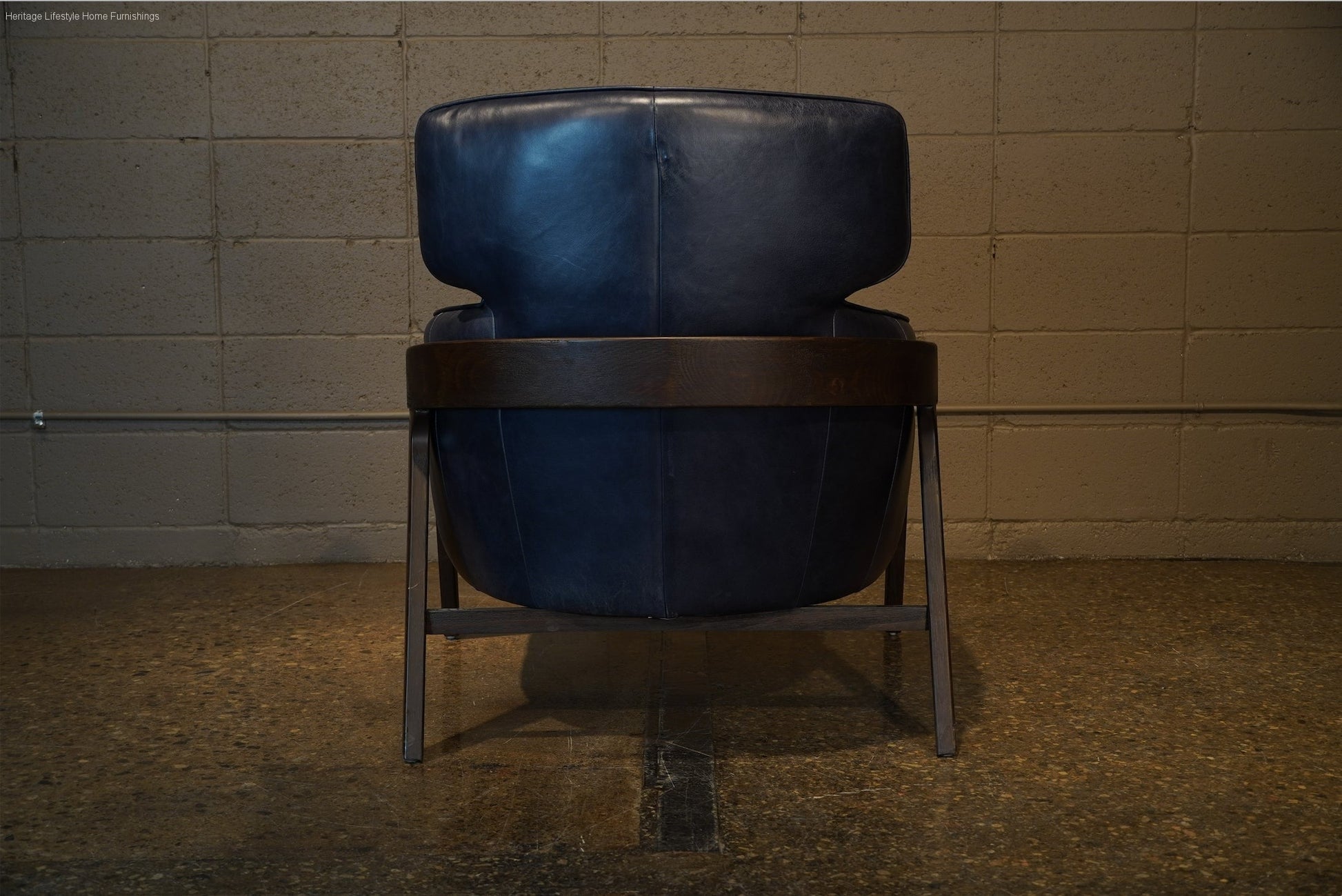 HLHF A993-1(2A) Leather Accent Chair - Navy Accent Chairs, Living Furniture Store Burlington Ontario Near Me 