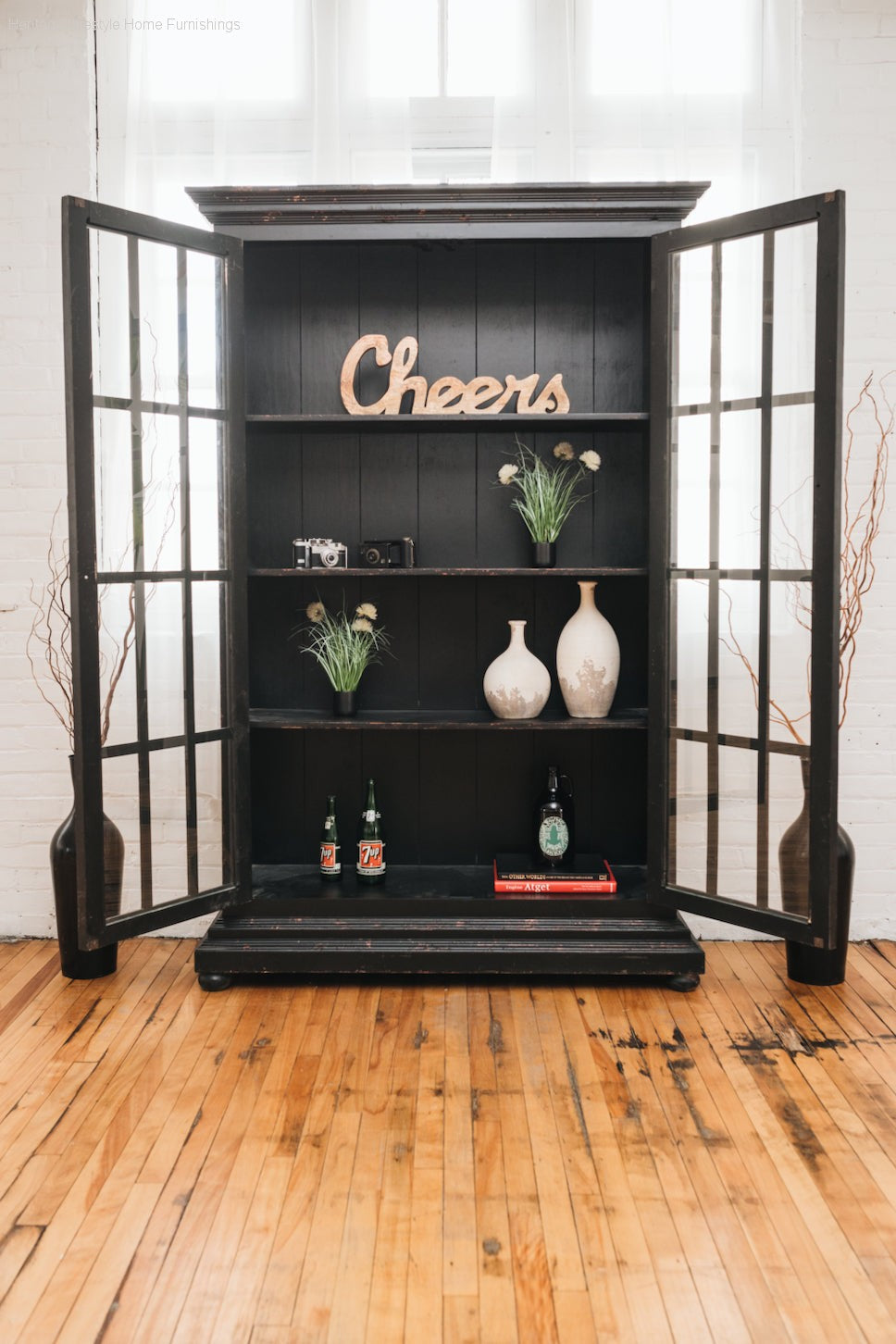 HLHF Baker Large Rustic Bookcase - Antique Black New Arrivals, Occasional, Office Furniture Store Burlington Ontario Near Me 