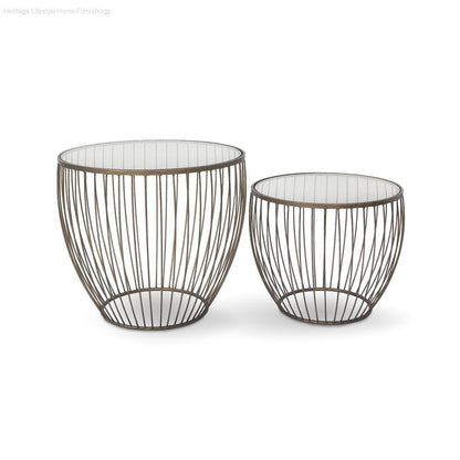 HLHF Cyclone Accent Table Set - Gold Occasional Furniture Store Burlington Ontario Near Me 
