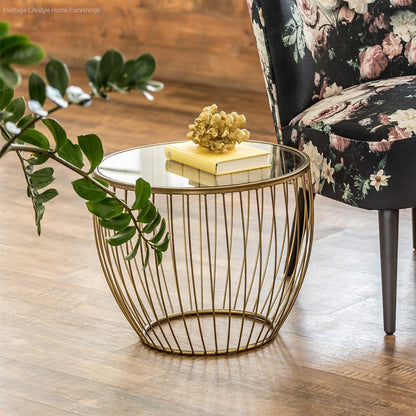 HLHF Cyclone Accent Table Set - Gold Occasional Furniture Store Burlington Ontario Near Me 