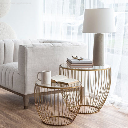 HLHF Cyclone Accent Table Set - Gold Occasional Furniture Store Burlington Ontario Near Me 