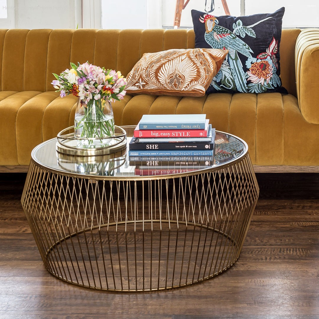 HLHF Cyclone Coffee Table - Gold Occasional Furniture Store Burlington Ontario Near Me 