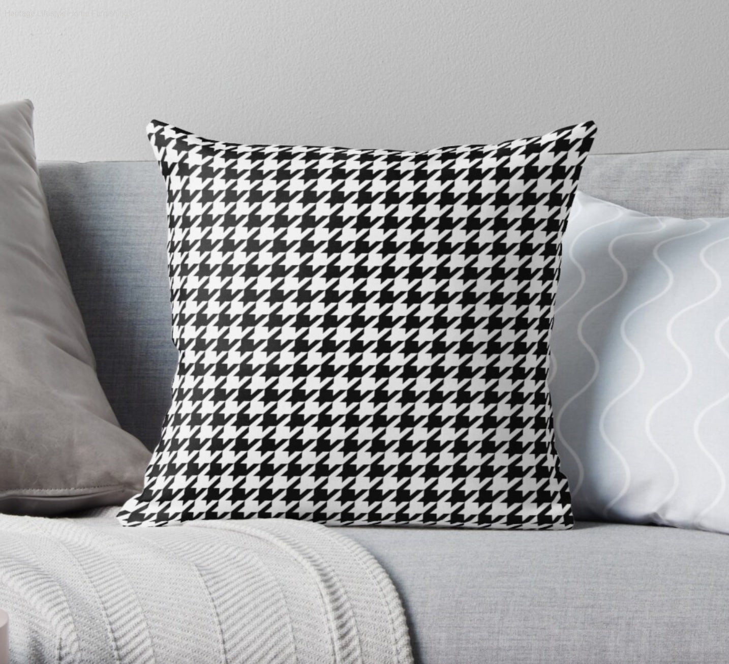 HLHF Houndstooth Pillow Pillows & Throws Furniture Store Burlington Ontario Near Me 