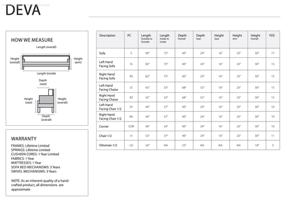 HLHF Deva Fabric Sectional Living Furniture Store Burlington Ontario Near Me 