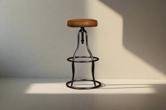 HLHF Derby Adjustable Stool - Whiskey Leather Stools & Bars Furniture Store Burlington Ontario Near Me 